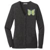 (KM) Ladies Marled Cardigan Sweater Thumbnail