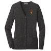 (KM) Ladies Marled Cardigan Sweater Thumbnail
