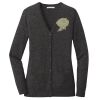 (KM) Ladies Marled Cardigan Sweater Thumbnail