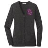 (KM) Ladies Marled Cardigan Sweater Thumbnail