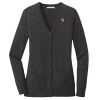 (KM) Ladies Marled Cardigan Sweater Thumbnail