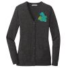 (KM) Ladies Marled Cardigan Sweater Thumbnail