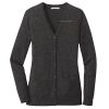(KM) Ladies Marled Cardigan Sweater Thumbnail