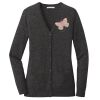 (KM) Ladies Marled Cardigan Sweater Thumbnail