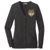 (KM) Ladies Marled Cardigan Sweater Thumbnail