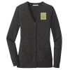 (KM) Ladies Marled Cardigan Sweater Thumbnail