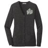 (KM) Ladies Marled Cardigan Sweater Thumbnail