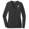 (KM) Ladies Marled Cardigan Sweater Thumbnail
