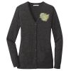 (KM) Ladies Marled Cardigan Sweater Thumbnail