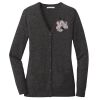 (KM) Ladies Marled Cardigan Sweater Thumbnail