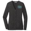 (KM) Ladies Marled Cardigan Sweater Thumbnail