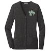 (KM) Ladies Marled Cardigan Sweater Thumbnail