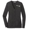 (KM) Ladies Marled Cardigan Sweater Thumbnail