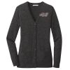 (KM) Ladies Marled Cardigan Sweater Thumbnail