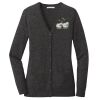 (KM) Ladies Marled Cardigan Sweater Thumbnail