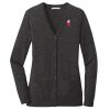 (KM) Ladies Marled Cardigan Sweater Thumbnail