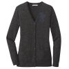 (KM) Ladies Marled Cardigan Sweater Thumbnail