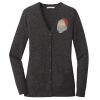 (KM) Ladies Marled Cardigan Sweater Thumbnail
