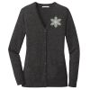 (KM) Ladies Marled Cardigan Sweater Thumbnail