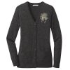 (KM) Ladies Marled Cardigan Sweater Thumbnail