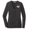 (KM) Ladies Marled Cardigan Sweater Thumbnail