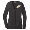 (KM) Ladies Marled Cardigan Sweater Thumbnail
