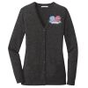 (KM) Ladies Marled Cardigan Sweater Thumbnail