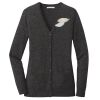 (KM) Ladies Marled Cardigan Sweater Thumbnail