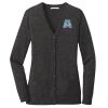 (KM) Ladies Marled Cardigan Sweater Thumbnail