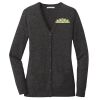 (KM) Ladies Marled Cardigan Sweater Thumbnail
