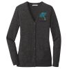 (KM) Ladies Marled Cardigan Sweater Thumbnail