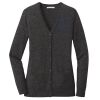 (KM) Ladies Marled Cardigan Sweater Thumbnail