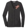 (KM) Ladies Marled Cardigan Sweater Thumbnail