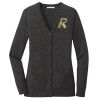 (KM) Ladies Marled Cardigan Sweater Thumbnail
