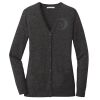 (KM) Ladies Marled Cardigan Sweater Thumbnail