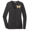 (KM) Ladies Marled Cardigan Sweater Thumbnail