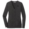 (KM) Ladies Marled Cardigan Sweater Thumbnail