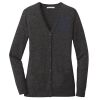 (KM) Ladies Marled Cardigan Sweater Thumbnail