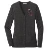 (KM) Ladies Marled Cardigan Sweater Thumbnail