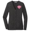 (KM) Ladies Marled Cardigan Sweater Thumbnail