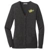(KM) Ladies Marled Cardigan Sweater Thumbnail