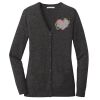 (KM) Ladies Marled Cardigan Sweater Thumbnail