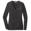 (KM) Ladies Marled Cardigan Sweater Thumbnail