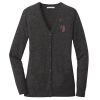 (KM) Ladies Marled Cardigan Sweater Thumbnail