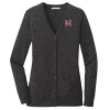 (KM) Ladies Marled Cardigan Sweater Thumbnail