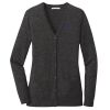 (KM) Ladies Marled Cardigan Sweater Thumbnail