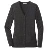 (KM) Ladies Marled Cardigan Sweater Thumbnail