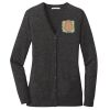 (KM) Ladies Marled Cardigan Sweater Thumbnail
