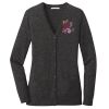 (KM) Ladies Marled Cardigan Sweater Thumbnail