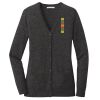(KM) Ladies Marled Cardigan Sweater Thumbnail